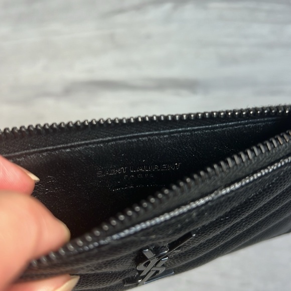 YSL Saint Laurent Black Cassandre Nero Card Holder - Picture 3 of 6